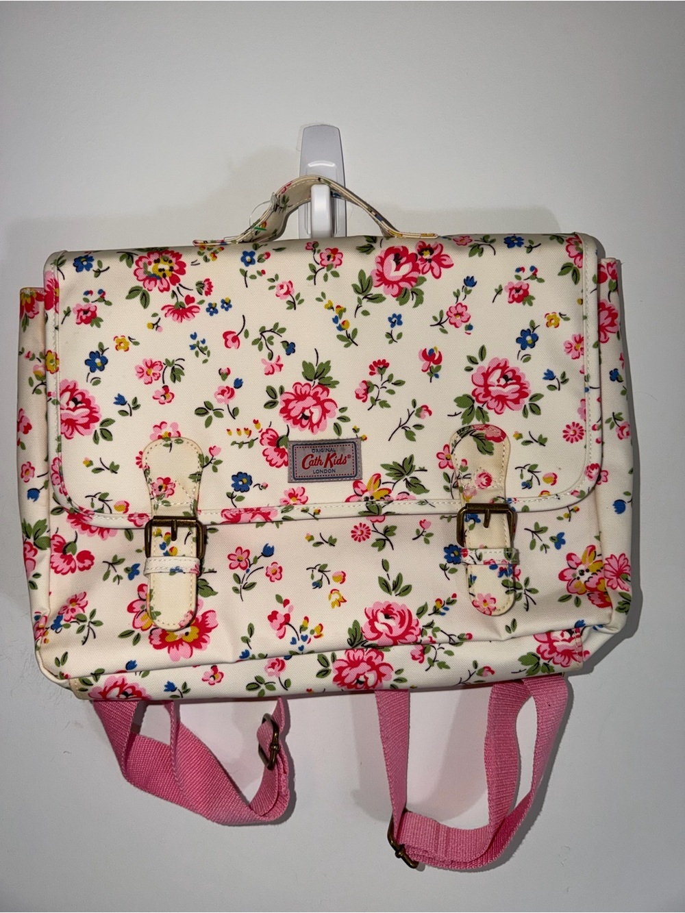 Cath Kidston Cream Floral Backpack with Pink Accents kids